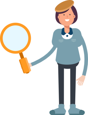 Kız Öğrenci Karakteri Büyüteci