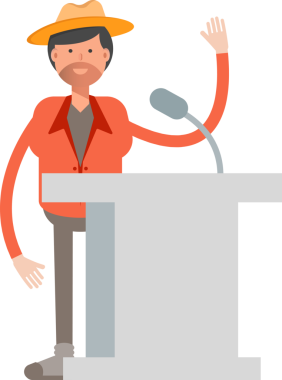 Çiftçi Karakteri Kürsüde Konuşuyor