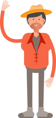 Çiftçi Karakteri Şekil İllüstrasyonu