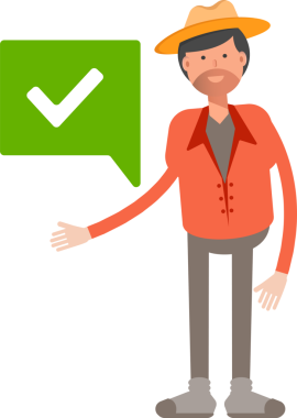 Çiftçi Karakteri Şekil İllüstrasyonu