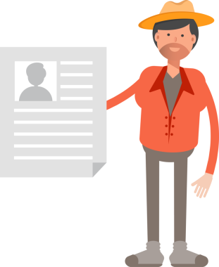 Çiftçi Karakteri Şekil İllüstrasyonu