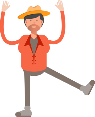 Çiftçi Karakteri Şekil İllüstrasyonu