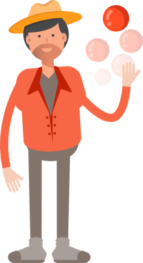 Çiftçi Karakteri Şekil İllüstrasyonu