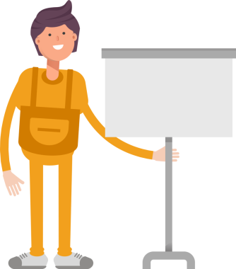 Servis Adamı Karakteri Sunar Whiteboard