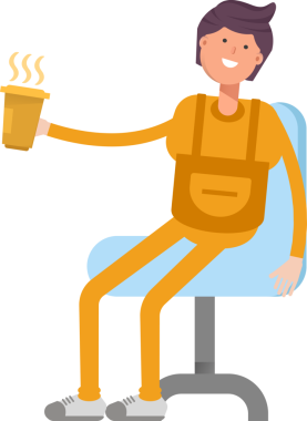 Servis Adamı Karakteri Kahve İçiyor