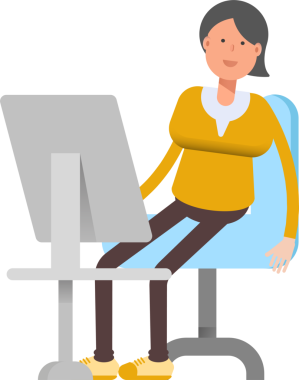 Masaüstünde Çalışan Kadın Karakteri