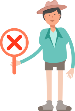 Erkek karakter Avatar Yanlış İşaret Gösteriyor