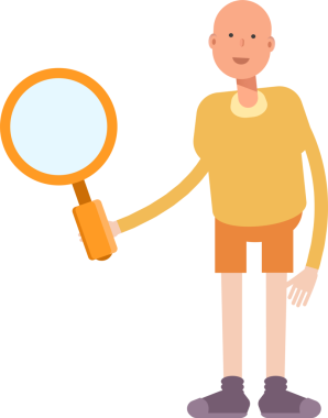 Kel Adam Karakteri Tutma Büyüteci