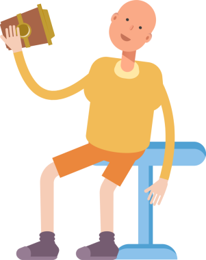 Kel Adam Karakteri Kahve İçiyor