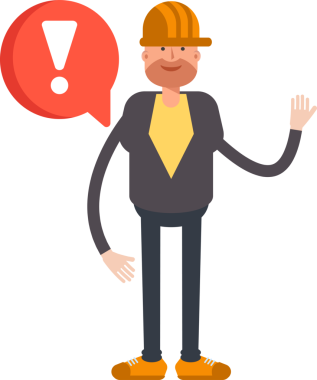 Erkek Mühendis Karakteri ve Hata İşareti