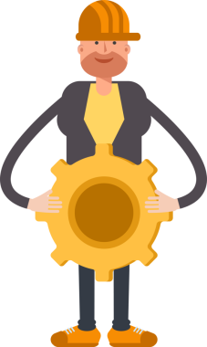 Erkek Mühendis Karakteri Vites Tutucu