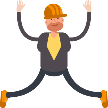 Erkek Mühendis Karakteri Rahatlama ve Atlama