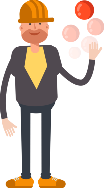 Erkek Mühendis Karakteri Top Oynuyor