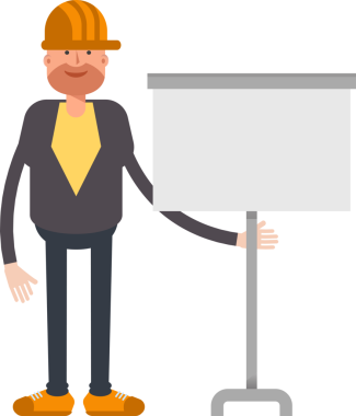 Erkek Mühendis Karakteri Sunar Whiteboard