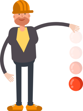 Erkek Mühendis Karakteri Atış Topu