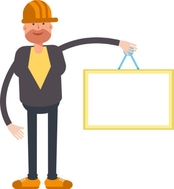 Erkek Mühendis Karakteri Boş İmza Tutuyor