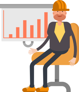 Erkek Mühendis Karakteri Sunar Çubuk Çizelgesi