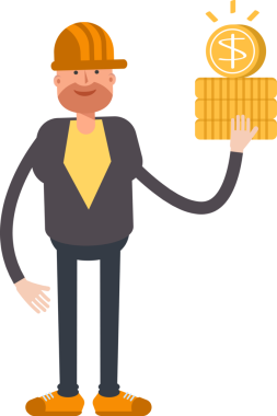 Erkek Mühendis Karakteri Dolar Tutar