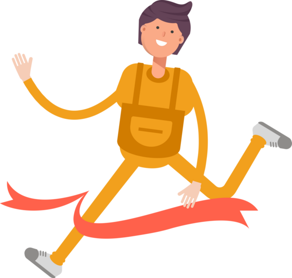 Bitiş çizgisinde çalışan Servis Adamı Karakteri