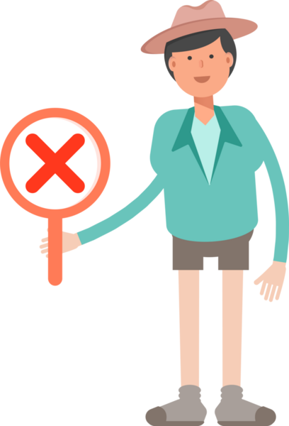 Erkek karakter Avatar Yanlış İşaret Gösteriyor