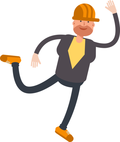 Erkek Mühendis Karakteri Atlama ve Uçma