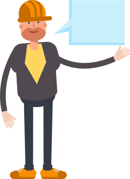 Erkek Mühendis Karakteri ve Konuşma Baloncuğu