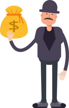 Yaşlı Adam Karakteri Dolar Çuvalı Tutuyor