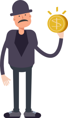 Yaşlı Adam Karakteri Doları Tutuyor