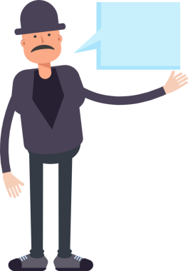 Yaşlı Adam Karakteri ve Konuşma Baloncuğu