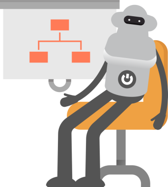 Robot Karakteri Organizasyon Çizelgesini Sunar