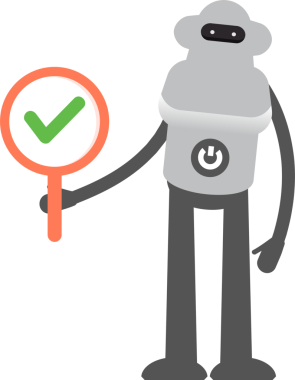 Robot Karakteri Denetim İşareti Gösteriliyor