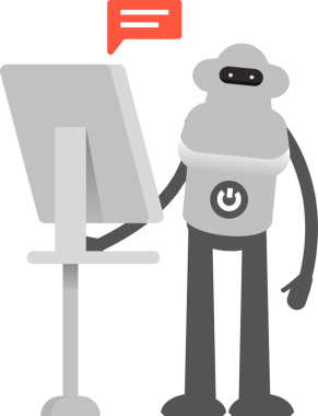 Bilgisayar üzerinde çalışan Robot Karakteri