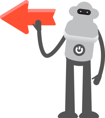 Robot Karakteri ve Ok İmzası