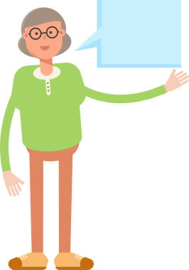 Yaşlı Kadın Karakteri ve Konuşma Baloncuğu