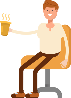 Erkek Karakteri Kahve İçiyor