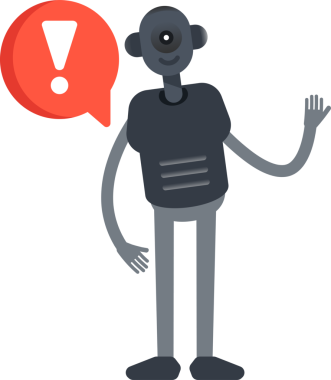 İnsansı Robot Karakteri ve Hata İşareti