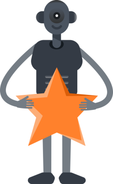 İnsansı Robot Karakteri Tutucu Yıldız