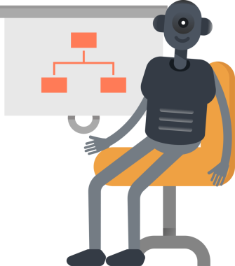 İnsansı Robot Karakteri Organizasyon Çizelgesini Sunar