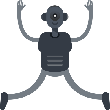 İnsansı Robot Karakteri Rahatlıyor ve Sıçrıyor