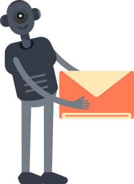 İnsansı Robot Karakteri Posta Tutucu