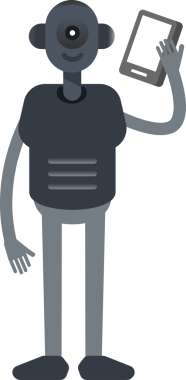 Akıllı Telefonla Konuşan İnsansı Robot Karakteri