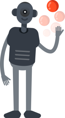 İnsansı Robot Karakteri Top Oynuyor