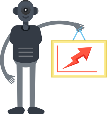 İnsanımsı Robot Karakter Tutucu Ok Çizelgesi