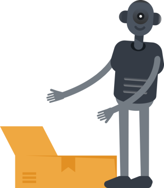 İnsanımsı Robot Karakteri Açma Kutusu