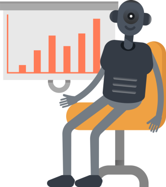 İnsansı Robot Karakteri Sunar Çubuk Çizelgesi