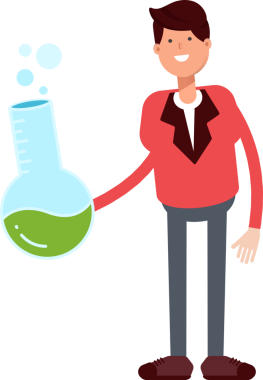 Kırmızı Takım Karakterli İşadamı Laboratuar Şişesi