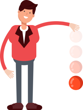 Kırmızı Takım Elbiseli İşadamı Top Atar