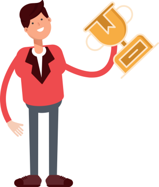 Kırmızı Takım Elbiseli İşadamı Ödül Bekliyor