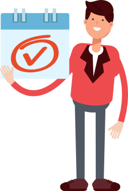 Kırmızı Takım Elbiseli İşadamı İşaret İşaretini Kontrol Et