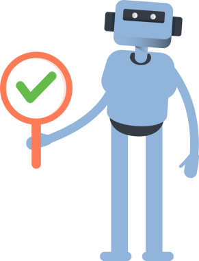 İnsanımsı Karakter Denetim İşareti Gösteriyor